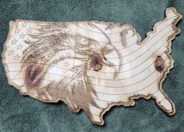 American flag wooden eagle design