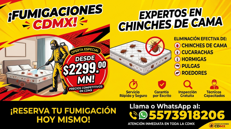 fumigación de chinches, control de plagas, exterminio de chinches, fumigación profesional, eliminación de plagas, fumigación residencial, servicio de fumigación