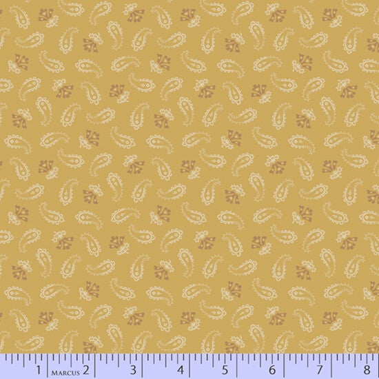 zacht okergeel met een paisleymotief  - marcus