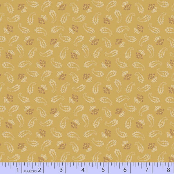 zacht okergeel met een paisleymotief  - marcus