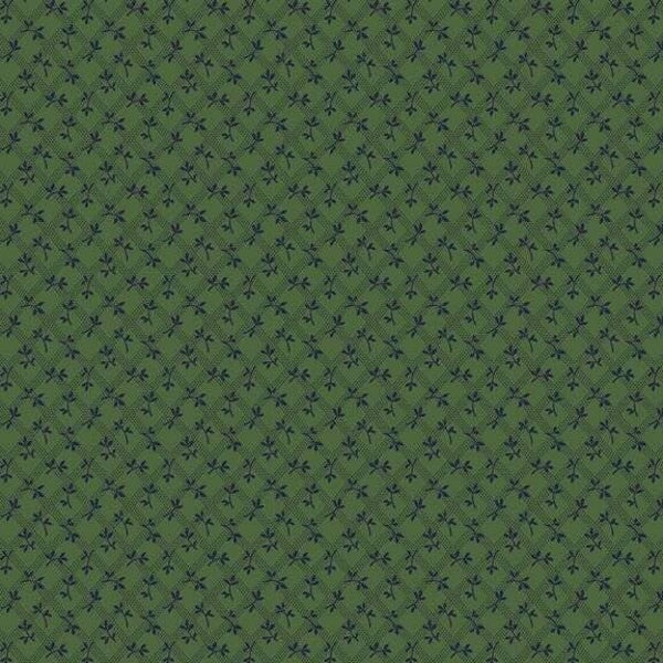 Fris donkergroen met klein blauw takje