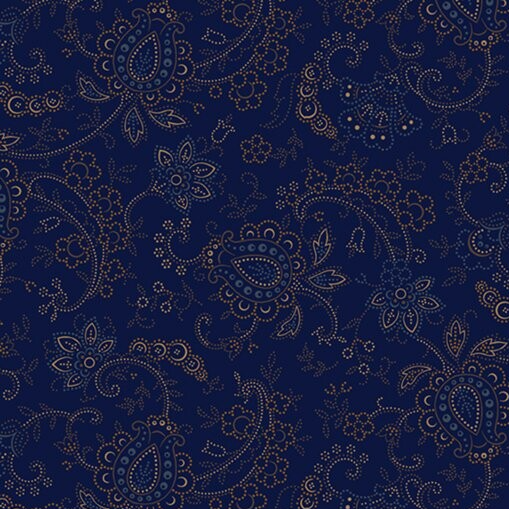 Blauw met paisleymotieven (fijntjes)