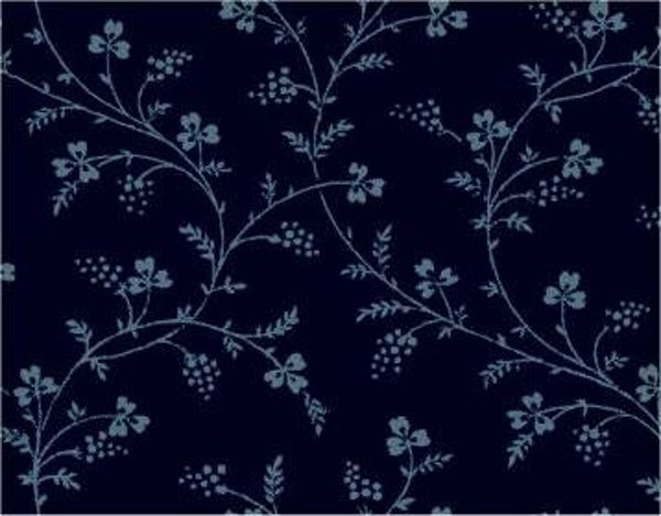 Donkerblauw met lichtblauwe takjes