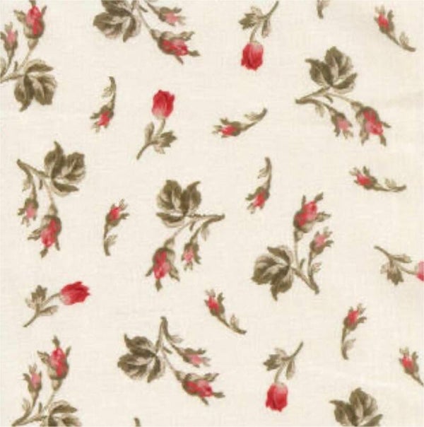 wit met rose-rode roosjes