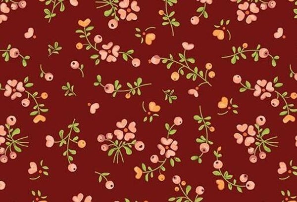 Donkerrood met bloementakjes EQP