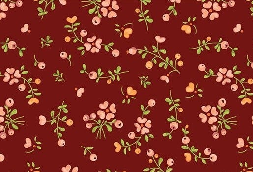 Donkerrood met bloementakjes EQP