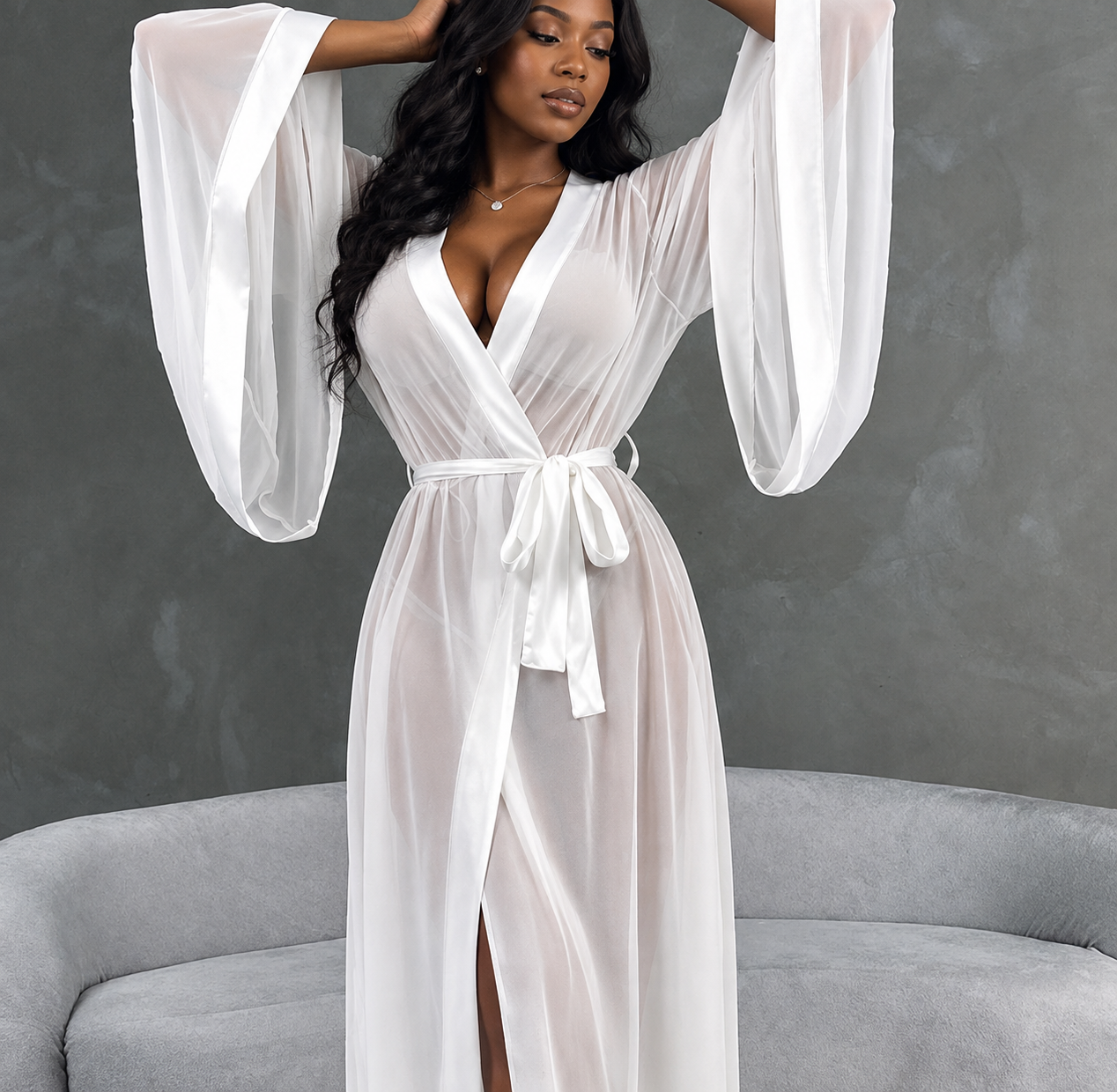 Pleasurable Classy White Robe