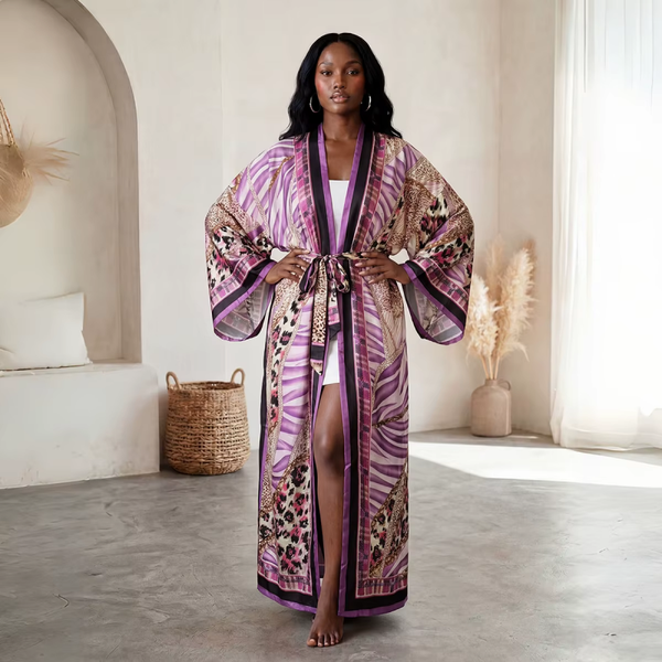 Long Satin Wrap Robe