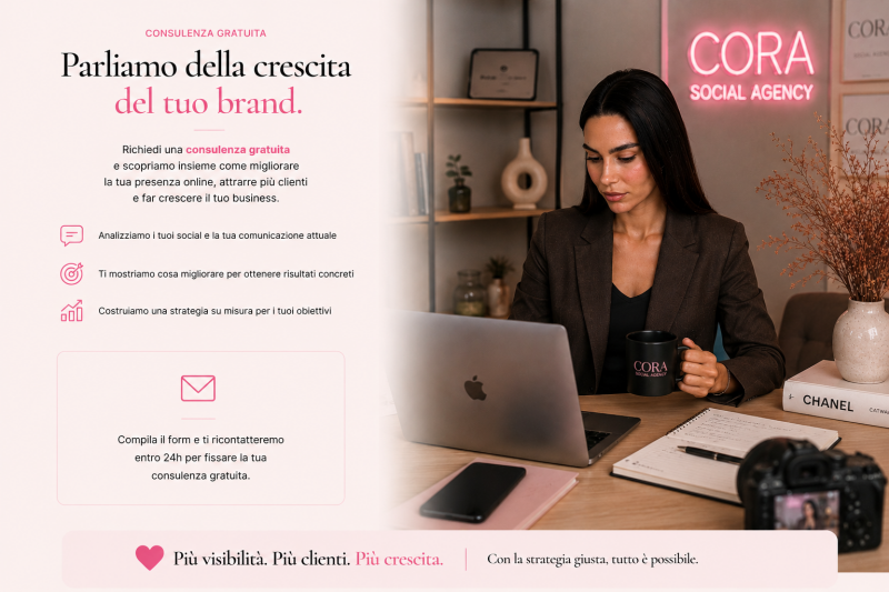 Consulenza gratuita social media con Asia Capoccia, Cora Social Agency Torino, Agenzia di Social Media Manager Torino, Cosenza