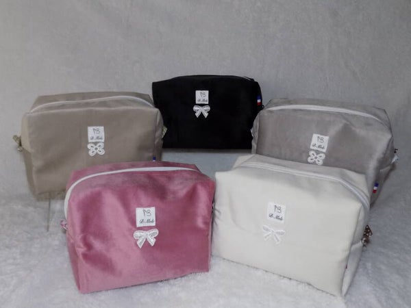 Trousse de toilette artisanale en velours doux