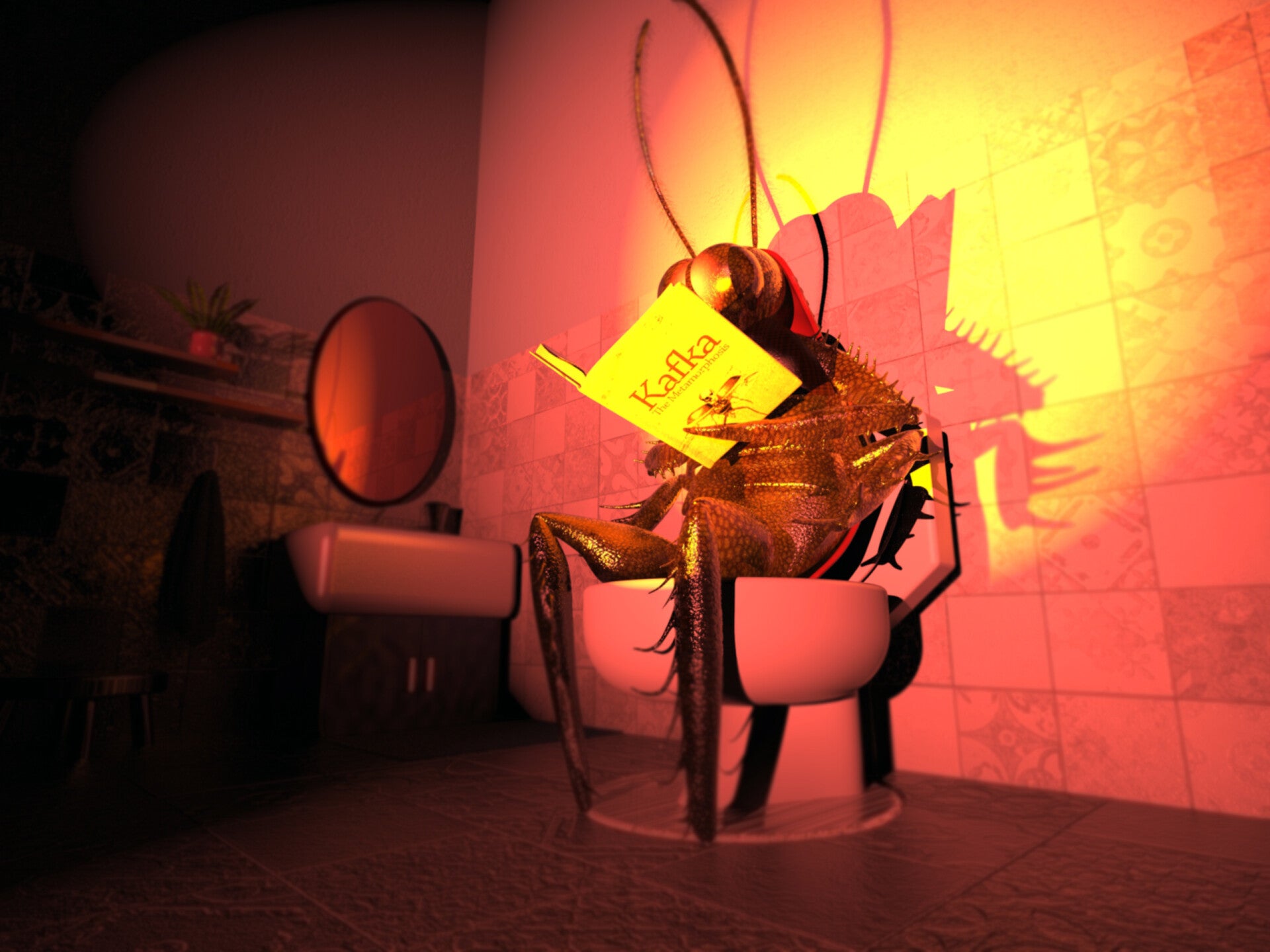 "One morning, upon awakening from agitated dreams, Gregor Samsa found himself, in his bed, transformed into a monstrous vermin. " When i was reading these lines in the toilet fearing cockroaches , i realized , i am turning into a cockroach itself.