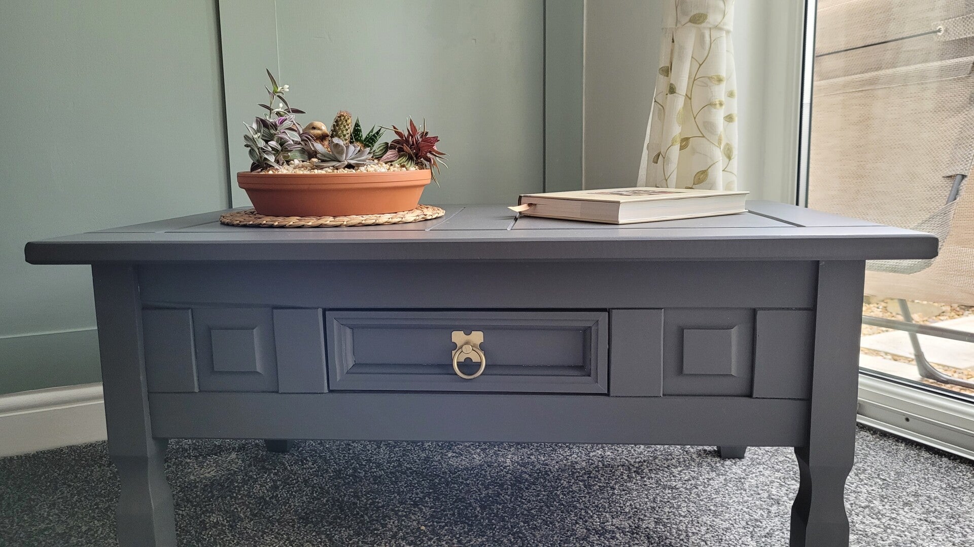 SOLD Small Upcycled Coffee Table With Drawer SOLD