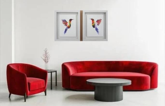 Hummingbirds. Abstract Art. A. Mordaunt. Clonmel.