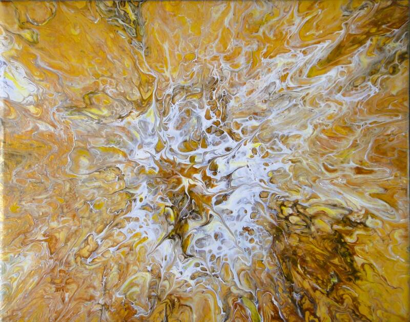A Splash of Gold. Abstract Art by : Anthony Mordaunt. Clonmel Co. Tipperary.