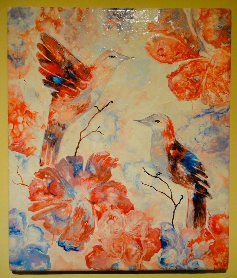 Hummingbirds. Abstract Art. A. Mordaunt. Clonmel.