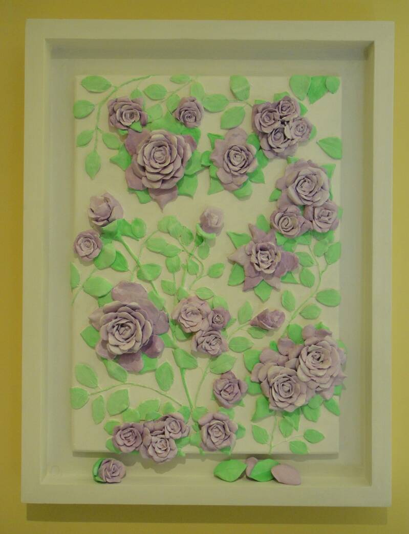 Lilac Pansies. Textured Art. A. Mordaunt. Clonmel.