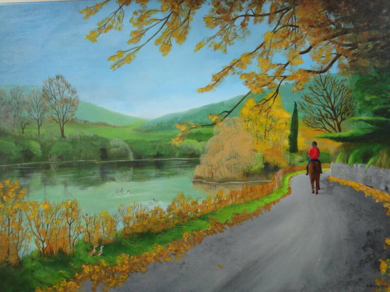 Marlfield Lake. Acrylic Painting. A. Mordaunt. Clonmel.