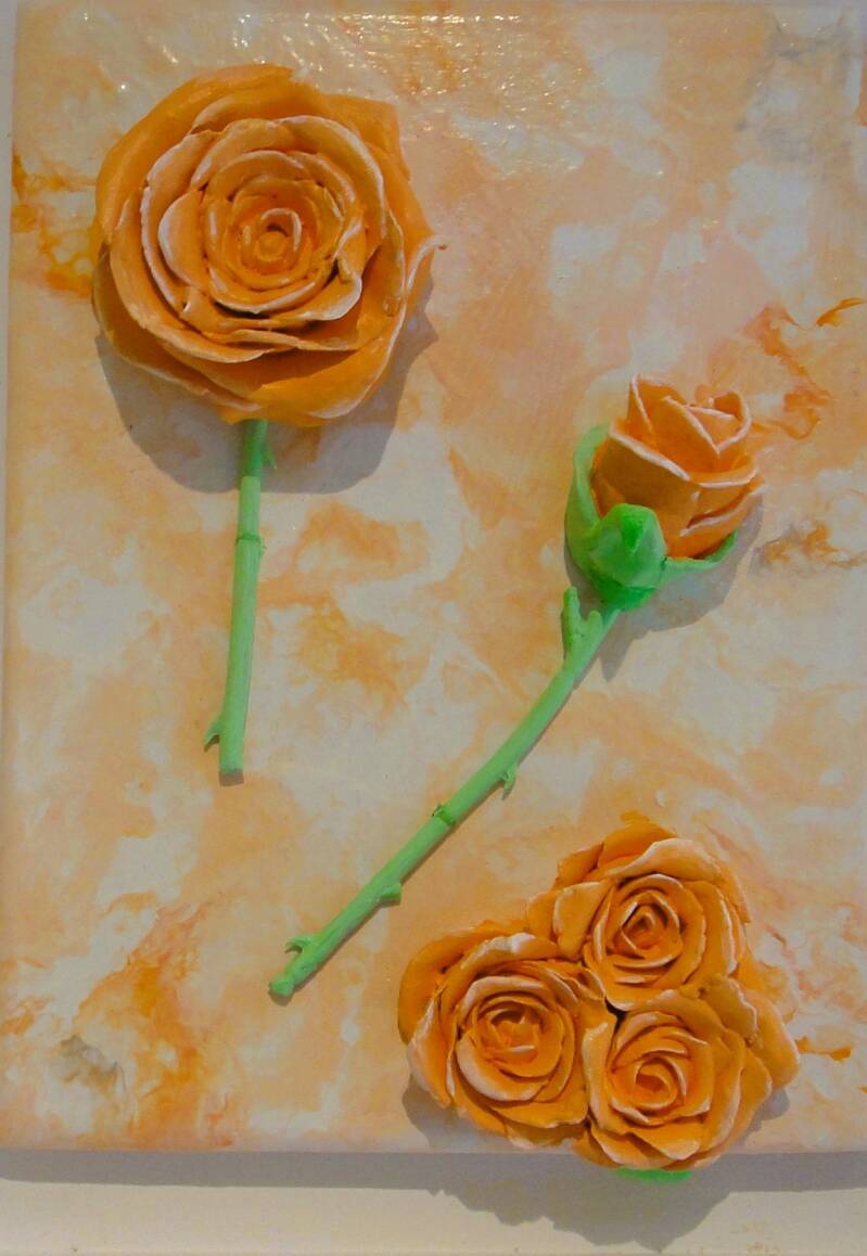 Textured Art. Orange Rose. A. Mordaunt.