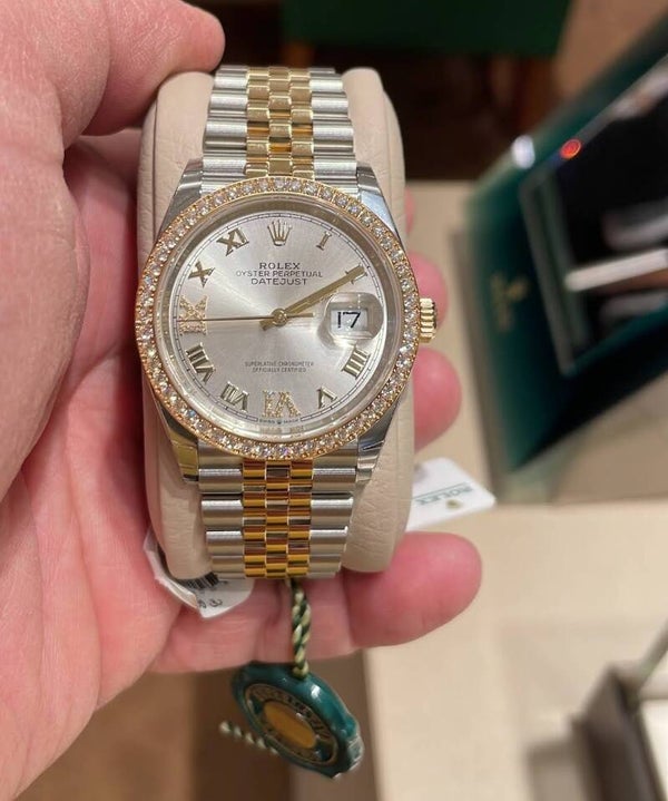 Rolex Datejust 36  Oyster, 36 mm, acero Oystersteel, oro amarillo y diamantes  Referencia 126283RBR