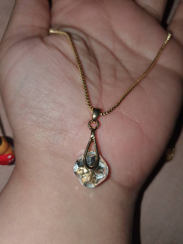 Setje goudkleurig met steen