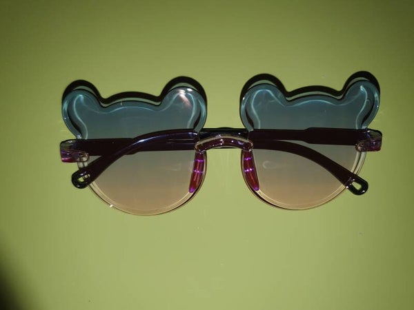 Kinder zonnebril beer blauw/roze glazen