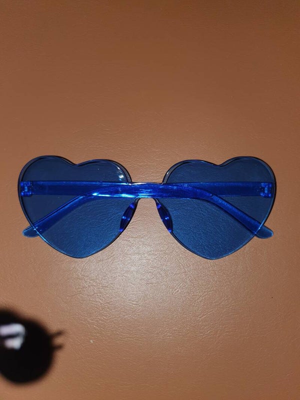 Feestbril hart donker blauw