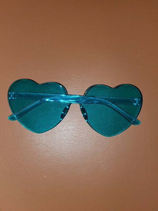 Feestbril hart licht blauw