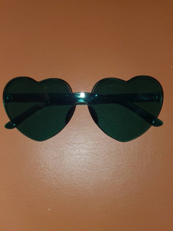 Feestbril hart donker groen