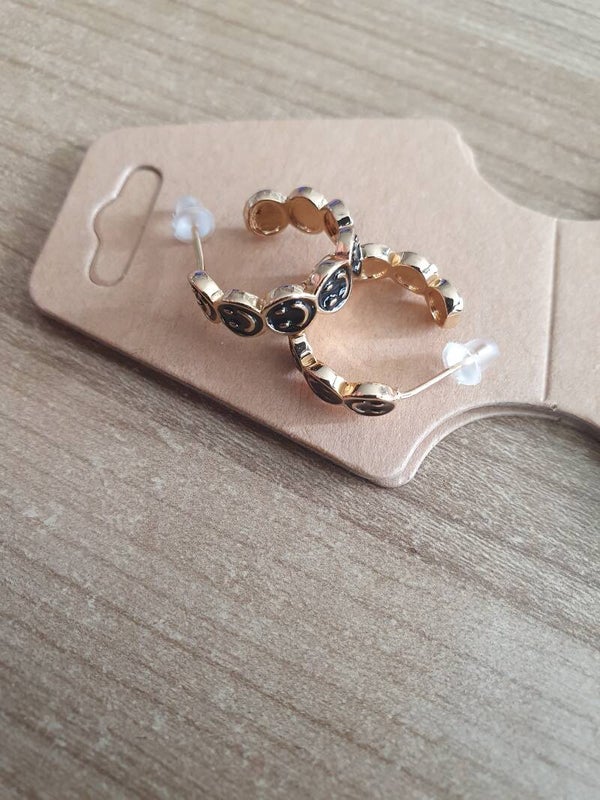 Oorbellen smiley zwart