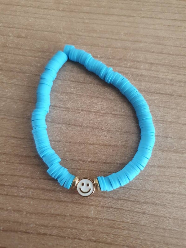 Armband smily blauw