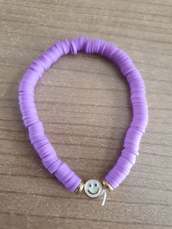 Armband smiley paars