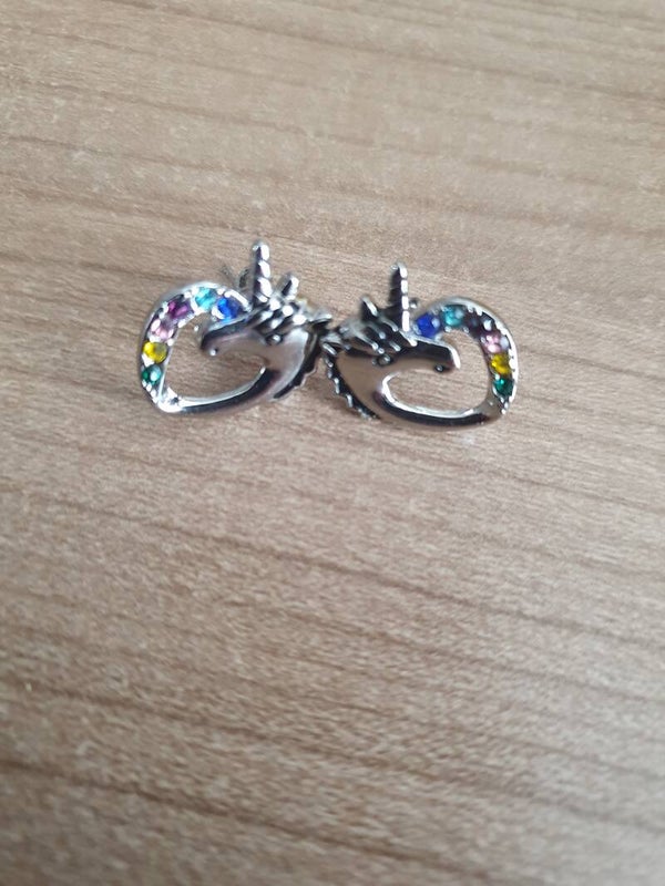 Oorbellen unicorn hartje