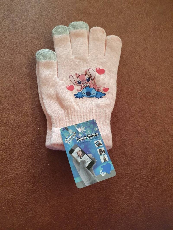 Handschoenen roze Stitch