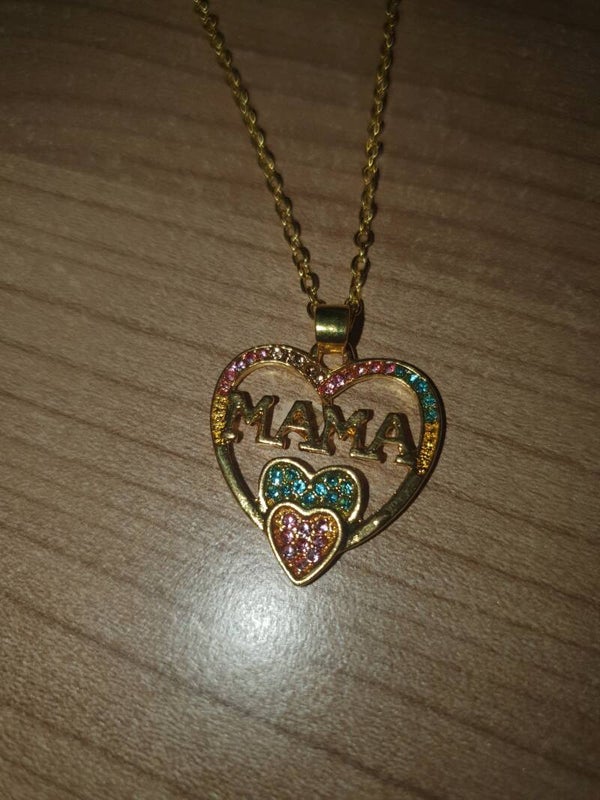 Ketting mama hart goudkleurig