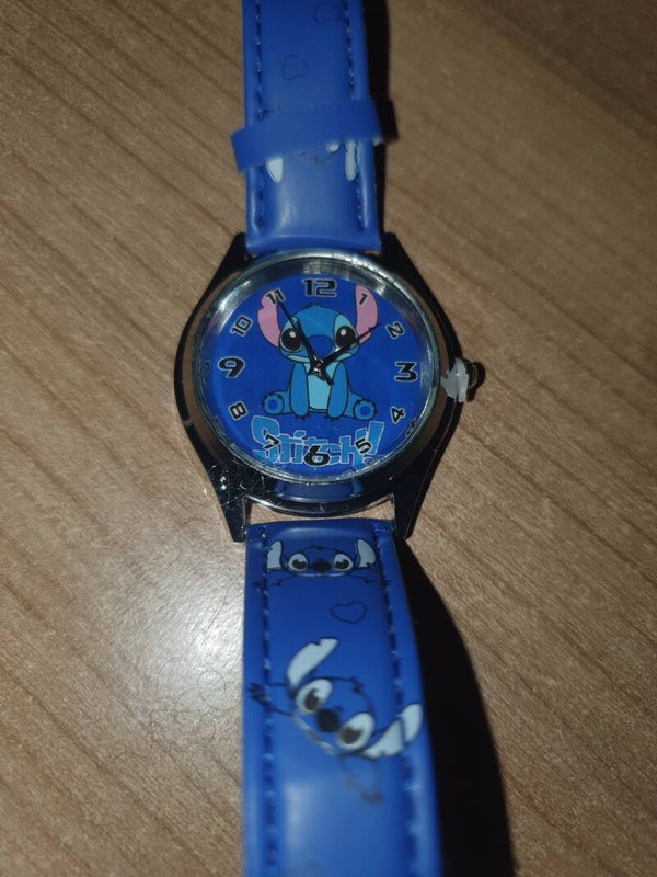 Horloge stitch blauw