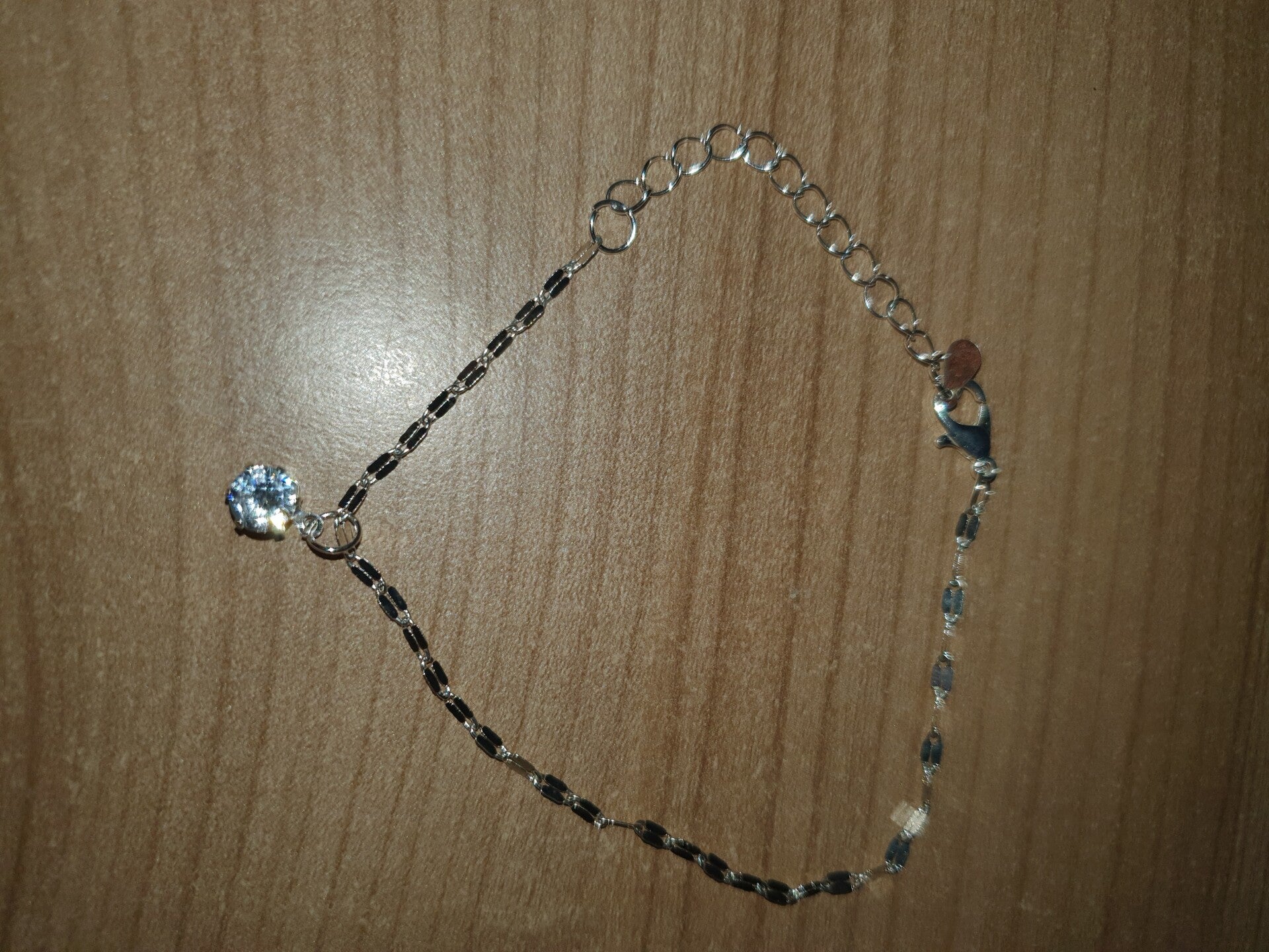 Armband zilver steentje