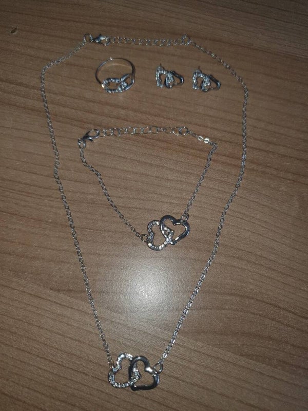 4 delig setje zilverkleurig rvs