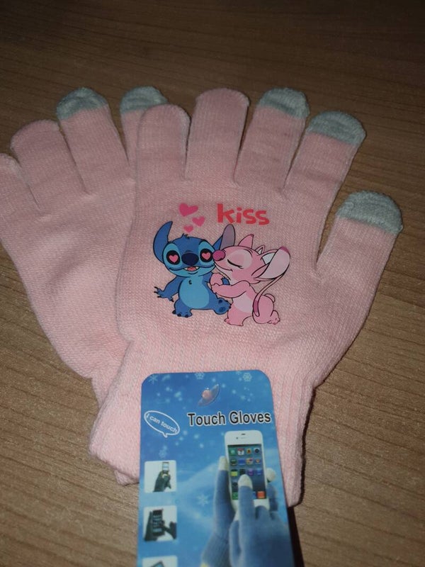 Handschoenen roze Stitch