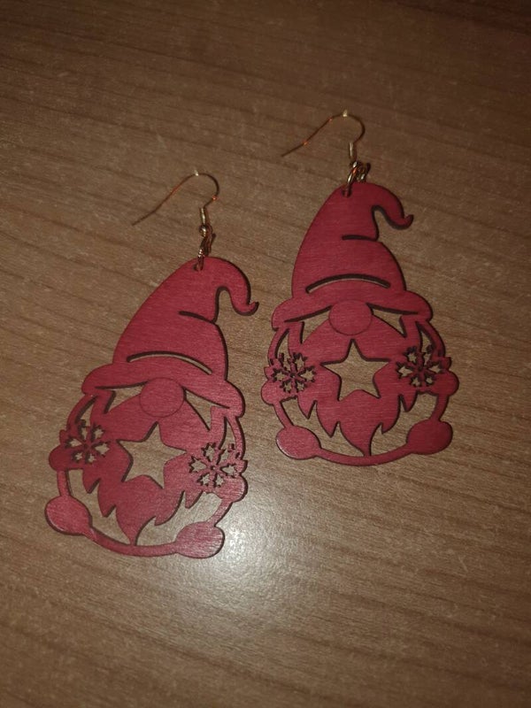 Oorbellen gnoom groot rood