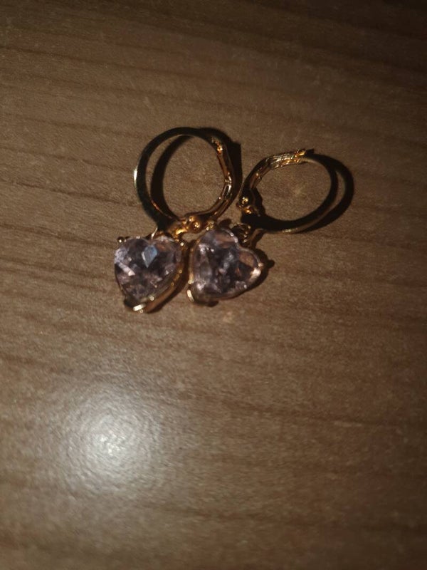 Oorbellen hartjes licht roze