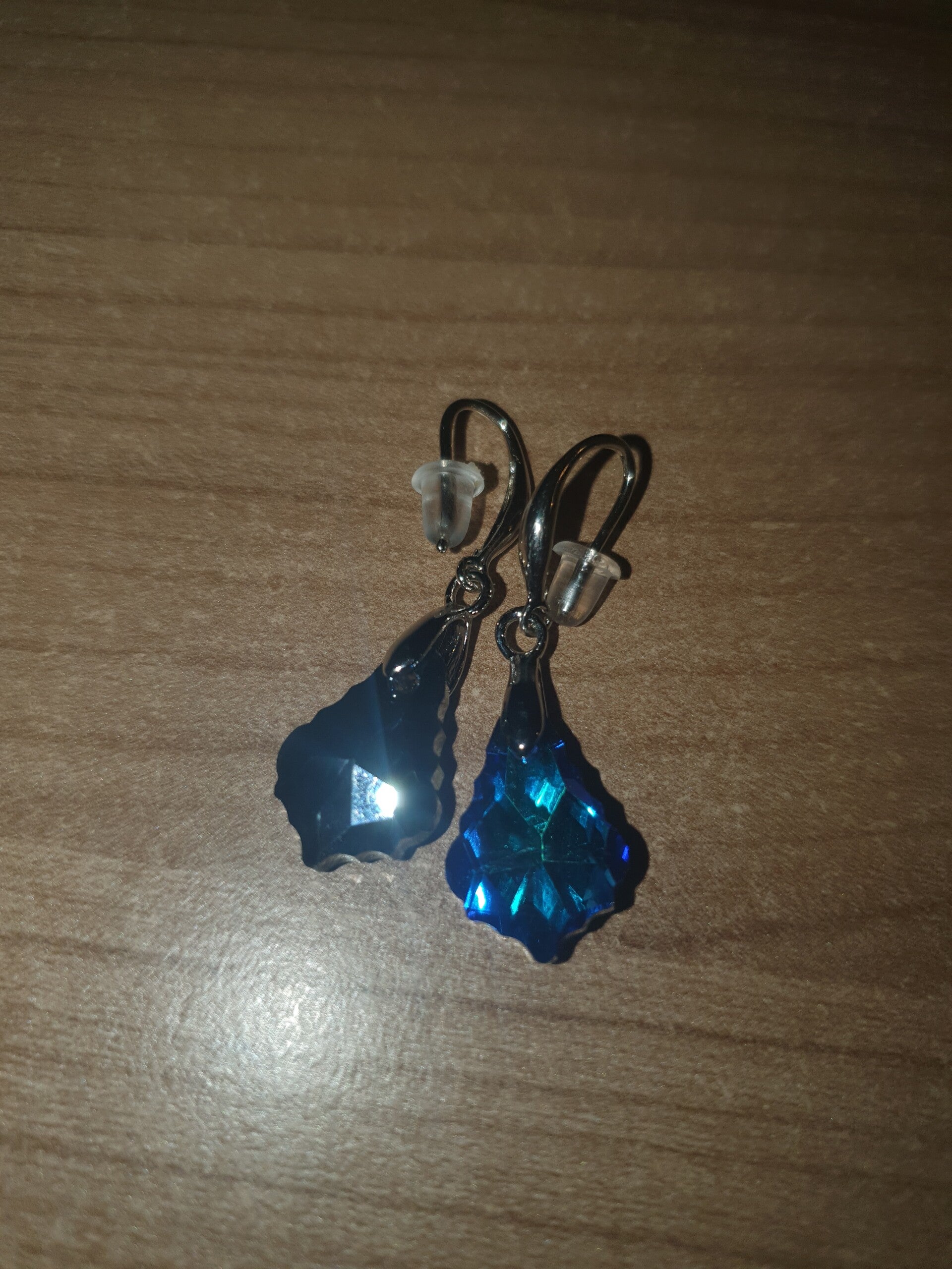 Oorbellen druppel blauw