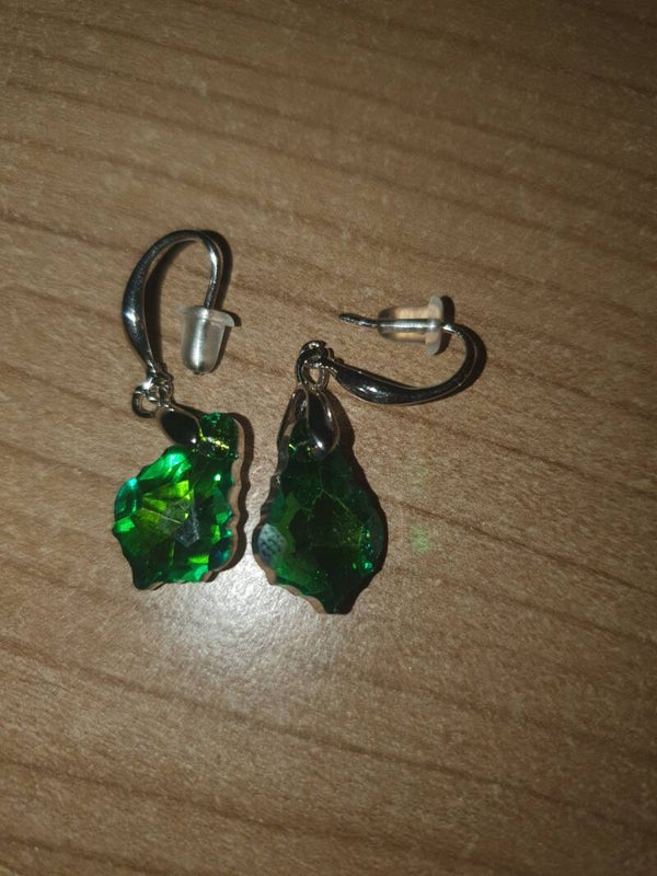 Oorbellen druppel groen