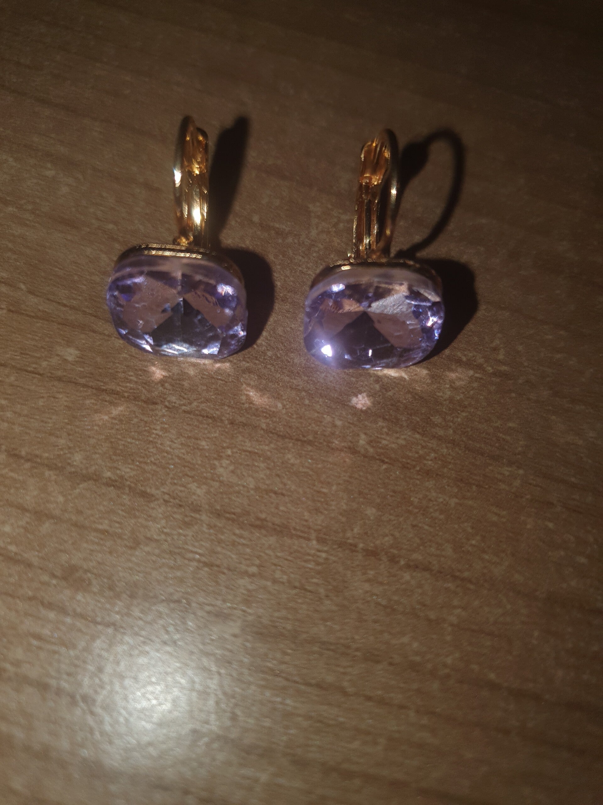 Oorbellen steen lila