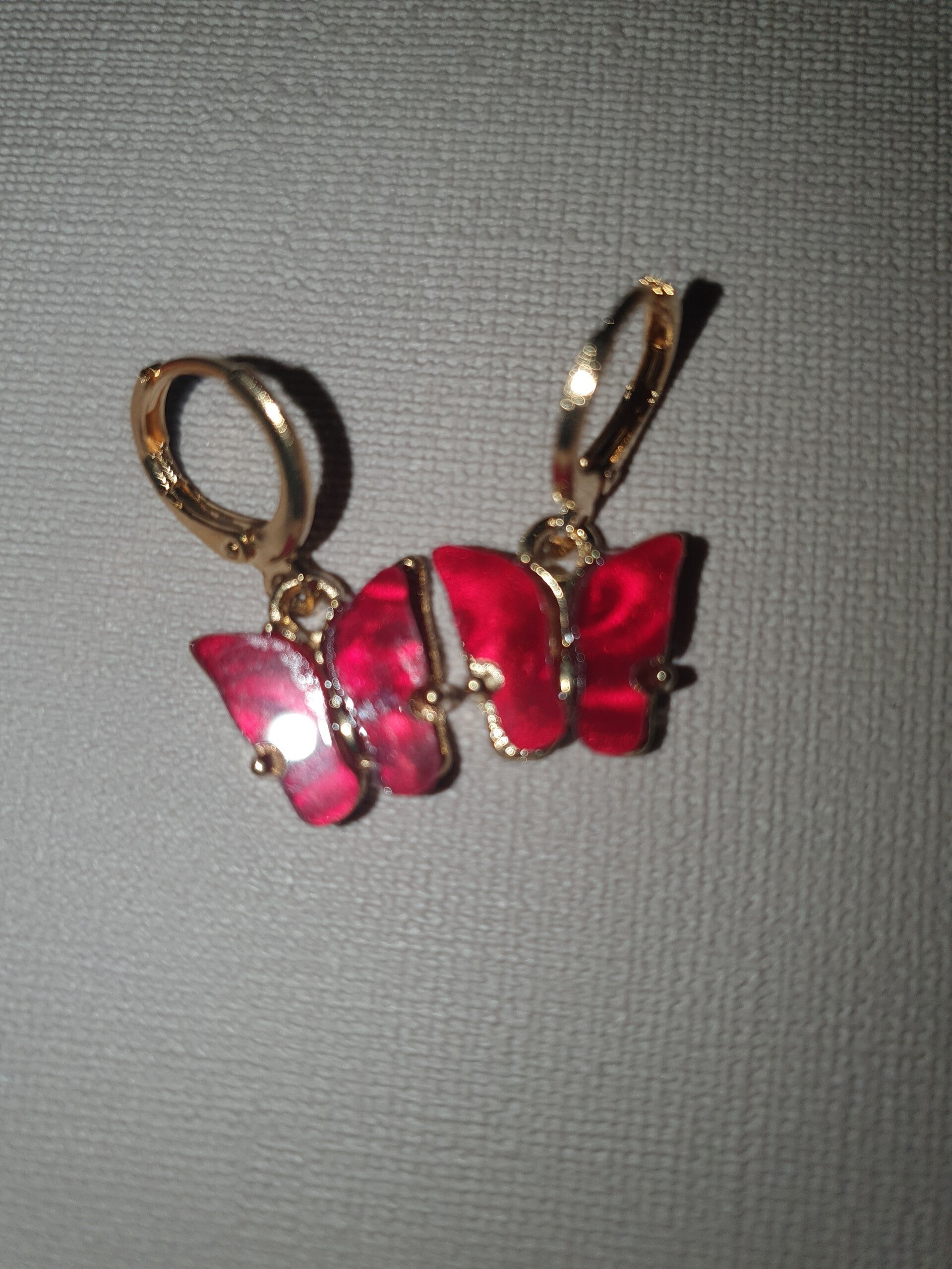 Oorbellen vlinder rood
