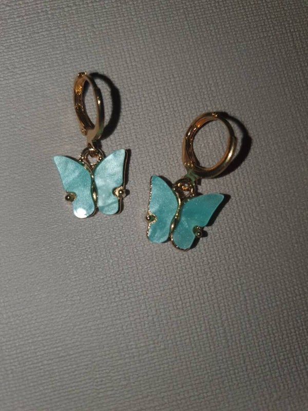 Oorbellen vlinder mint