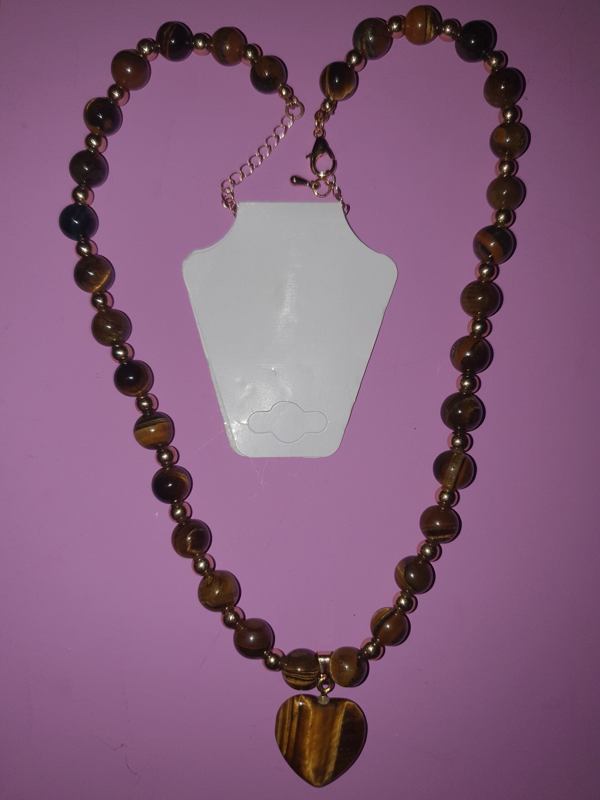 Ketting tijgeroog hart