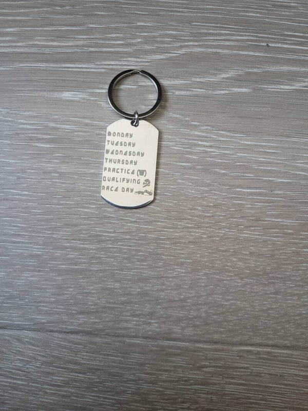 Sleutelhanger raceday zilver