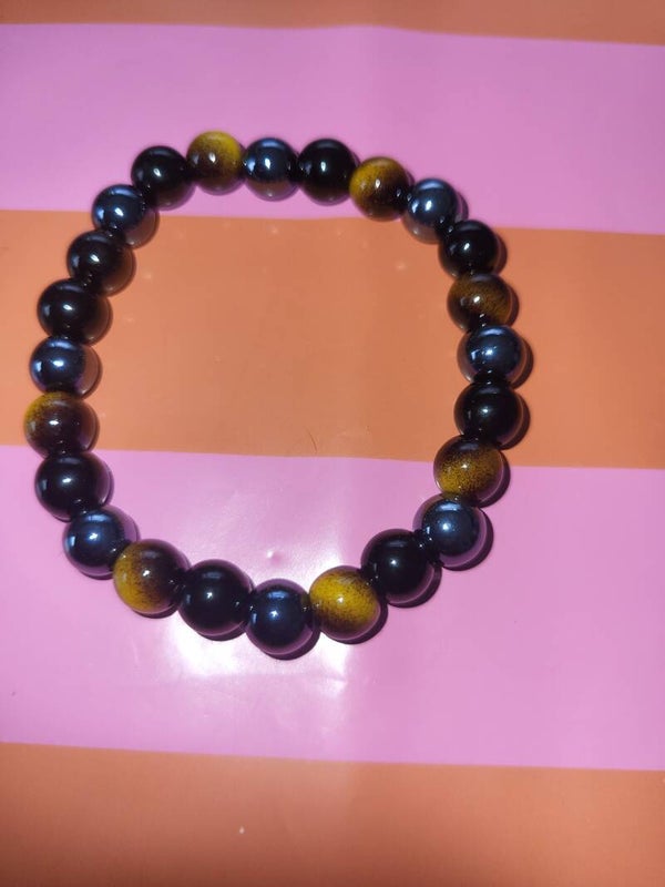 Armband tijgeroog en hematiet