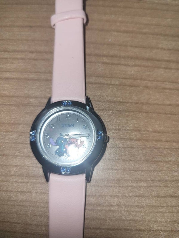 Horloge stitch roze