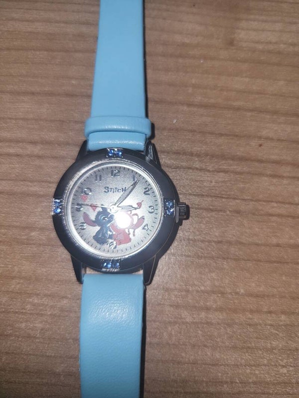 Horloge stitch blauw